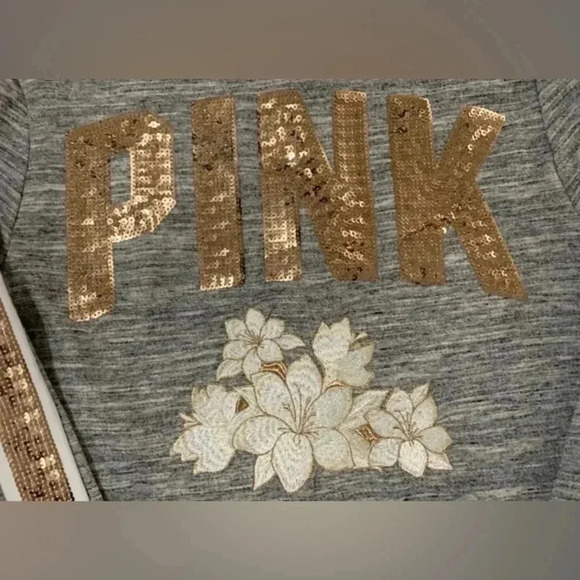 PINK VS HTF FLORAL BLING HOODIE / JOGGERS OUTFIT SET L - Picture 7 of 13